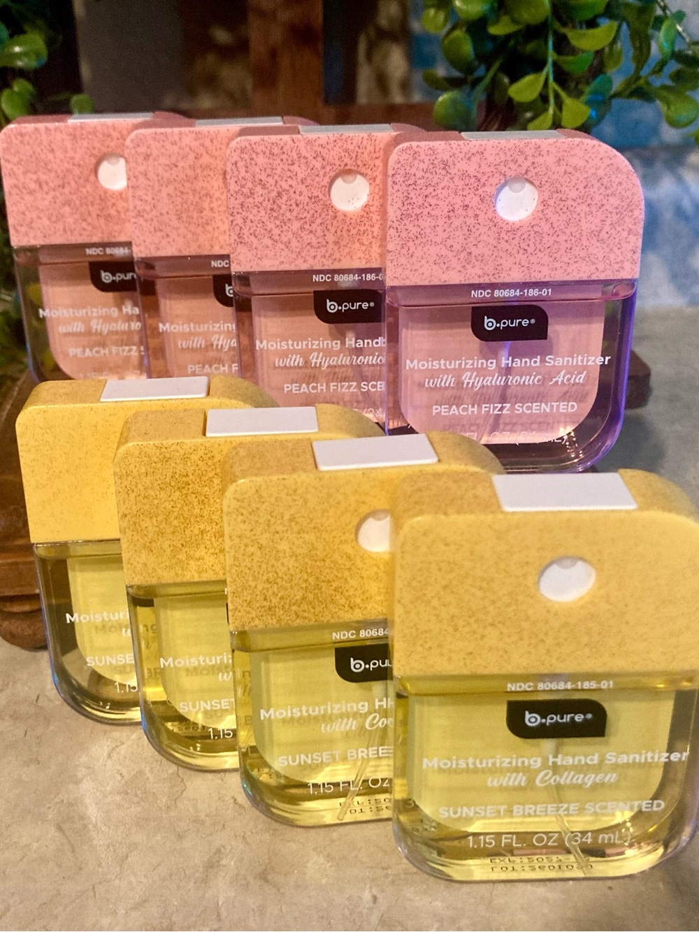 Moisturizing Hand Sanitizer Pack - Pink (Peach Fizz) & Yellow (Sunset Breeze) 8